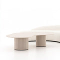 Duo de tables basses crème à plateaux arrondis et pieds cannelés - deckoratorsbench