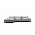Canapé gris à méridienne et silhouette basse - deckoratorsbench